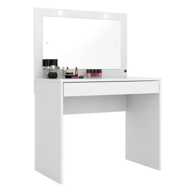 Imagem de Penteadeira Camarim Luxo com Led e 1 Gaveta 91x133-Branca-EdeCasaMoveis