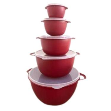 Imagem de Kit Bowl Plásticos 5 Peças com Tampa Bacia e Potes Multiuso Plásticos 