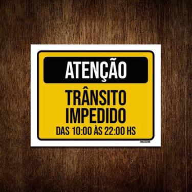 Imagem de Kit 3 Placas Sinalização Atenção Trânsito Impedido