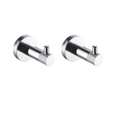 Imagem de Kit de acessórios para banheiro com suporte para toalhas, suporte de toalhas de aço inoxidável, kit de acessórios para banheiro com gancho para roupão (2 ganchos para roupão A)