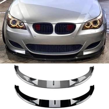 Imagem de Difusor de para-choque dianteiro compatível com 5 séries E60 E61 2005-2010 kit de carroceria protetor de spoiler acessórios para carro (preto brilhante)