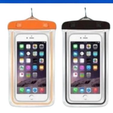 Imagem de 4 Capa Capinha Aprova Dágua Bolsa Impermeável Universal Para Celular (2 UNIDADES COR SORTIDO)
