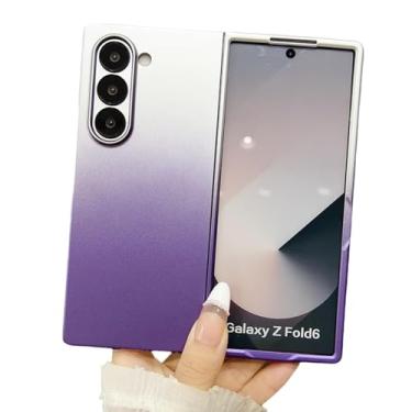 Imagem de Capa para Z Fold 3 de luxo, fosca, gradiente, proteção para câmera, cor sólida, toque de pele, capa traseira (para Z Fold 3/roxo profundo)