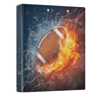 Imagem de Fichário com 3 argolas de futebol americano de 3,8 cm, fichário redondo com 200 folhas para crianças, material escolar, mulheres e homens, escritório, 1 pacote