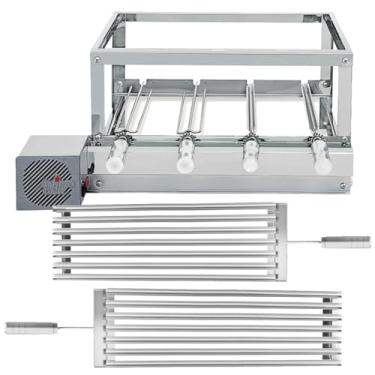 Imagem de Churrasqueira Gira Grill Artinox - 100% Inox - 4 Espetos Giratórios + 2 Grelhas Argentinas com Coletor de Gordura
