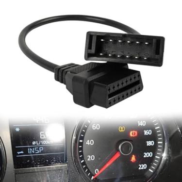 Imagem de 1 scanner preto Obd1, Obd1, 12 pinos para Obd2, ferramenta de diagnóstico de scanner de 16 pinos, conector de cabo adaptador OBD Ii, serve para a maioria dos automóveis