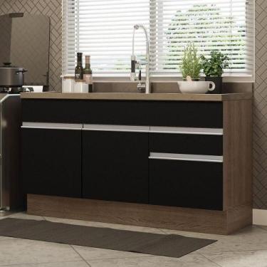 Imagem de Balcão Gabinete De Pia Madesa Glamy 150 Cm 2 Gavetas 2 Portas (sem Tam