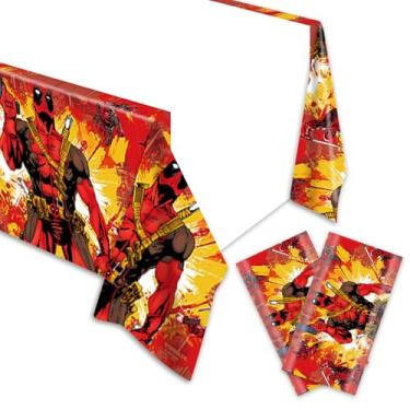 Imagem de Pacote com 2 toalhas de mesa descartáveis, artigos de festa de aniversário e decorações para crianças, meninos, chás de bebê, mesas retangulares 187 x 106 cm