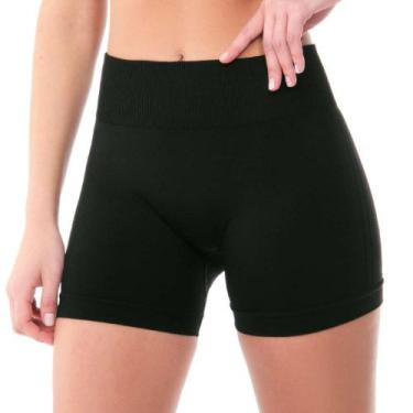 Imagem de Short Fitness Rib Cós Largo e Alto Preto - Zee Rucci, GG