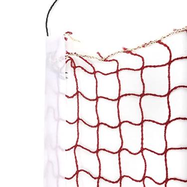 Imagem de Tomotato Conjunto de rede de badminton, rede de tênis portátil, rede de nylon dobrável para vôlei, futebol, interior, exterior, quadra, quintal, praia, garagem 6,5 x 0,5 m (vermelho-1)