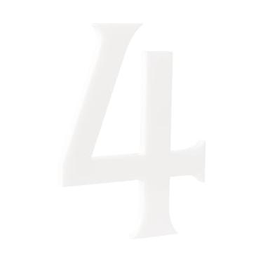 Imagem de HASWARE Número de casa autoadesivo de 10 cm - à prova d'água e resistente ao clima - fácil instalação para porta postal de caixa de correio doméstica (branco, 4)