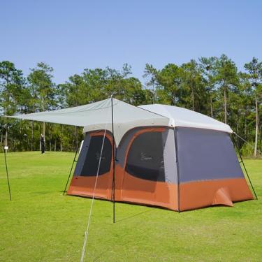 Imagem de Vidalido Barracas, barraca de acampamento para 3 a 4 pessoas com vestíbulo estendido, tendas familiares resistentes ao clima com janelas de malha respirável, fácil instalação, barraca externa à prova