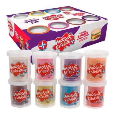 Imagem de Massinha De Modelar Super Massa Estrela Kit 8 Cores 400g