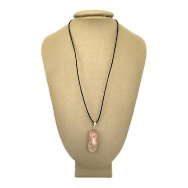 Imagem de Colar Em Couro Grego E Prata Quartzo Rosa - P. Vecchio - Ponte Vecchio