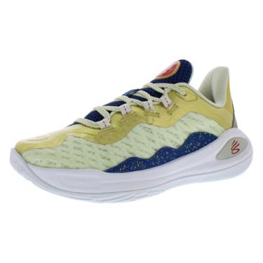 Imagem de Under Armour Tênis de basquete masculino Curry 11 cm, ouro/branco/azul, 21