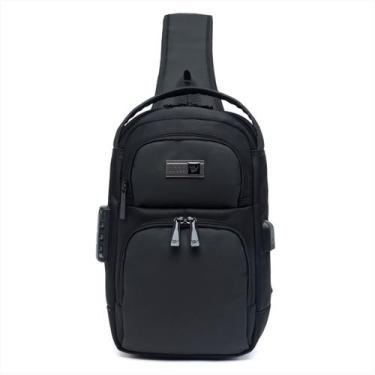 Imagem de Shoulder Bag Casual Transversal Masculina USB Com senha Resistente Tra