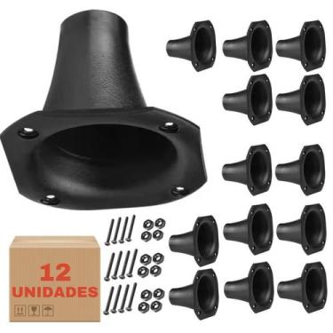 Imagem de Kit 12 Cornetas LC 02 Retangular Driver Som Com Parafusos - PERMAK