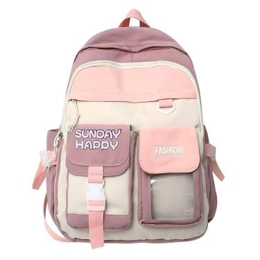 Imagem de Mochila Juvenil Feminina Passeio Cores: Roxo Com Rosa