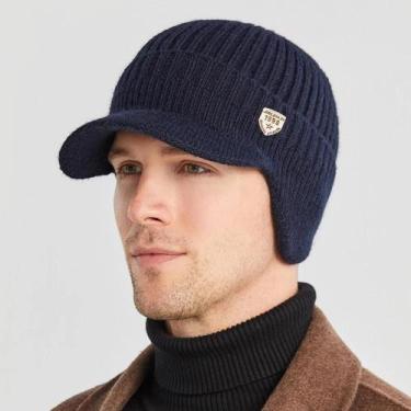 Imagem de Boné de Inverno Masculino com Aba - Proteção para Ouvidos - Ideal para