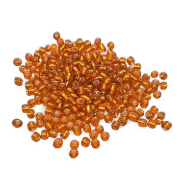 Imagem de Miçanga para Guia Laranja Cristal Artesanato 4mm de 50g