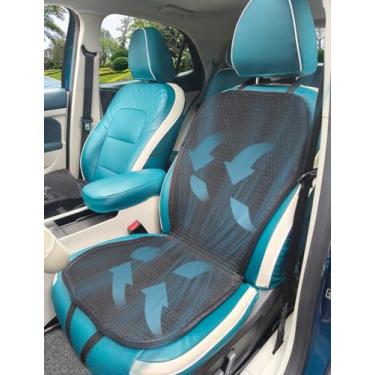 Imagem de YUNZLAN Cool Double Respirável 3D Air Mesh Almofada de Assento de Carro Refrigeração Almofada de Assento para Carro, Cadeira de Escritório, Cadeira de Jogos, Cadeira de Rodas – 103 cm x 45 cm – Preto