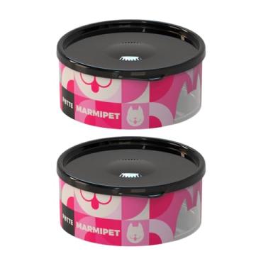 Imagem de Kit 2 Pote Porta Ração Com Tampa Hermética Marmipet Passeio Viagem 700ml Multiuso (Rosa)