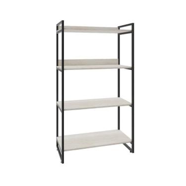 Imagem de Estante Kuadra 80x40x146cm Com 4 Prateleiras Snow Estrutura Preta