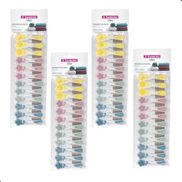 Imagem de Kit 48 Pregador de Roupas Plástico Resistente Emborrachado Oba Flores 