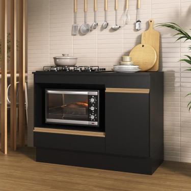 Imagem de Balcão Cozinha para Cooktop e Forno 105cm 1 Porta 1 Gaveta com Rodapé Veneza Multimóveis MP2295