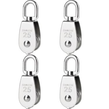 Imagem de Kit 4 Moitão Em Aço Inox 316 N25 Capacidade 150Kg