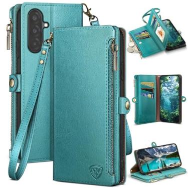 Imagem de XcaseBar Compatível com capa carteira para Samsung Galaxy A56 com zíper para cartão de crédito 【bloqueio RFID】, capa flip fólio de couro PU à prova de choque feminina masculina para Samsung A56 capa