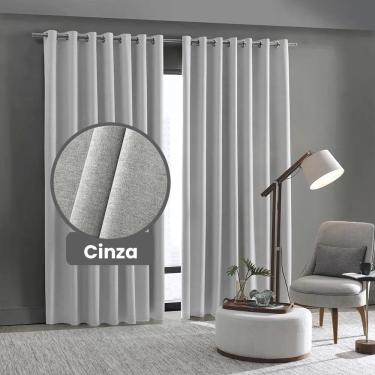Imagem de Cortina Blackout 100% Linen 4,2 X 2,3 - Bella Janela Cinza