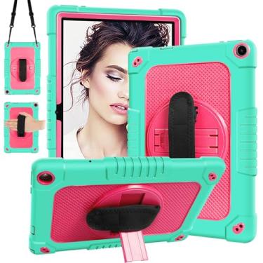 Imagem de Capa para tablet Onn 10.1 geração 3, capa para tablet Walmart ONN 10,1 polegadas 2022, capa de mão resistente à prova de choque infantil com suporte giratório para Onn 25.7 cm Gen 3 (modelo 2022