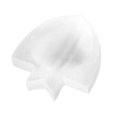 Imagem de harayaa Tigela de cristal de selenita, tigela de limpeza, presente de inauguração, bandeja de armazenamento simples e relaxante, 9cm