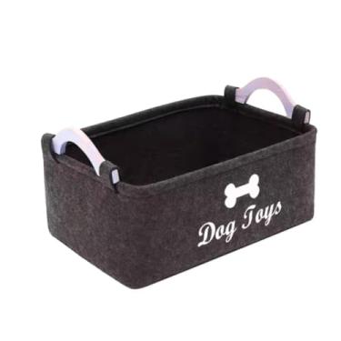 Imagem de Cesto Organizador Dobrável Tecido Macio Ultra Resistente Para Brinquedos e Acessórios de Pets (Preto)