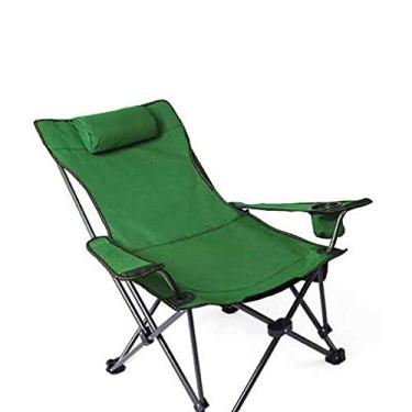 Imagem de Cadeira de acampamento portátil ao ar livre, cadeira de acampamento dobrável, cadeira dobrável portátil com suporte de copo para descanso de braço e bolsa de transporte e armazenamento (fácil de