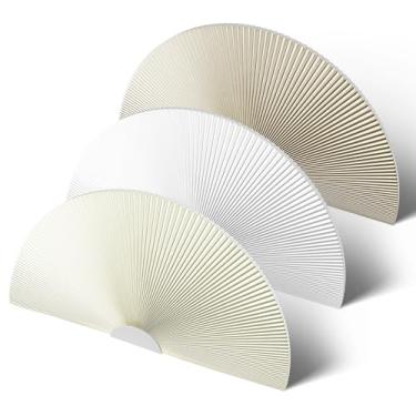 Imagem de Sulugood Persianas de janela tipo blackout, meio círculo, sem fio, sem perfuração, meia lua, favo de mel, isolamento térmico, redução de ruído, filtro bege, 61 cm L x 122 cm A