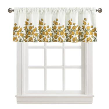 Imagem de Leeva Valança de janela Farmhouse 132 x 45,7 cm - Cortinas de cozinha florais rosas amarelas vibrantes para pia sobre pia, sanefas elegantes para sala de estar, quarto, janelas, fácil instalação
