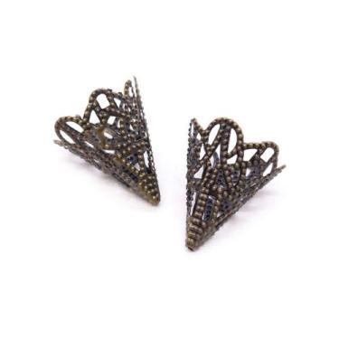 Imagem de Miçanga Tulipa Chapéu Metal Ouro Velho 3x16x20mm 10pçs 10g - Macall