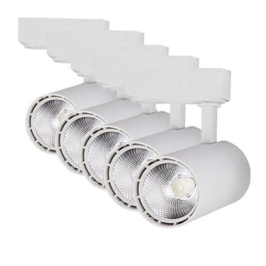 Imagem de Kit 5 Luminária Branca Trilho Spot Led 7W 3500K Branco Quente - AAAtop