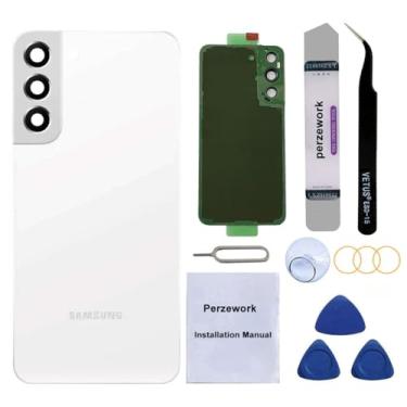 Imagem de Perzework Substituição de vidro traseiro OEM para Samsung Galaxy S22+ Plus 16.8 cm 5G com kit de ferramentas de reparo e adesivo pré-instalado (branco fantasma)