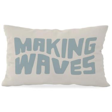 Imagem de Capa de travesseiro Wheatwin Coastal Blue 30x50cm Flanelette
