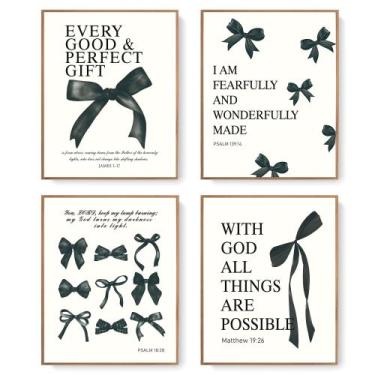 Imagem de Pôsteres de decoração de parede LARTSFRO Coquette Black Bow Bible