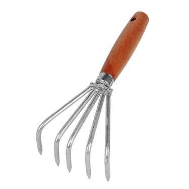 Imagem de Fenteer Ancinho manual, ferramenta para plantio de frutos do mar, leve, cultivador manual, cultivador de solo para parque, gramado, litoral, pátio, praia