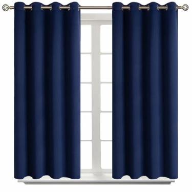 Imagem de Cortinas Blackout BGment com isolamento térmico azul marinho 52x54cm