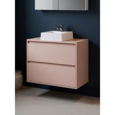 Imagem de Gabinete Para Banheiro Com Cuba 80cm Mdf Rosa Dubai - On Móveis