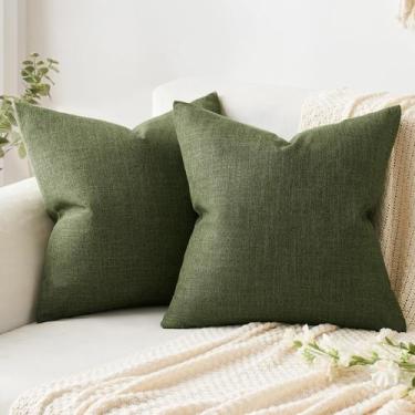 Imagem de Capas de travesseiro MIULEE decorativas de linho, estopa, 50x50cm, aze