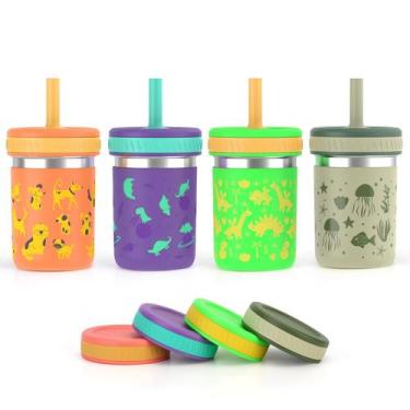 Imagem de Copos infantis Sursip de aço inoxidável 300 ml com mangas de silicone