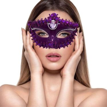 Imagem de Máscara Princesa Strass Festa Baile De Gala Show Eventos Feiras Cores 