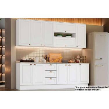 Imagem de Cozinha Modulada Henn Americana 10 Peças (4Aéreos+3Balcões+3Complementos ) C5P31 Branco-Henn